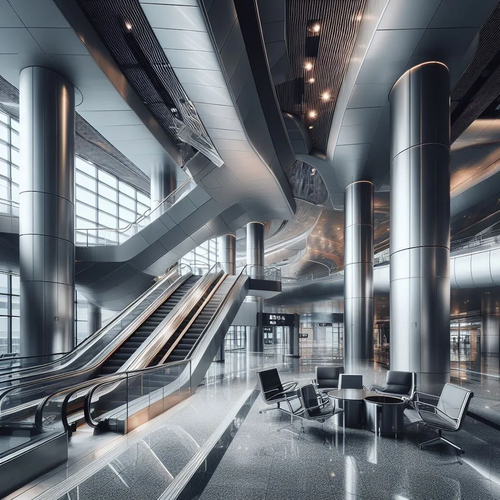 aço inoxidável na modernização de aeroportos